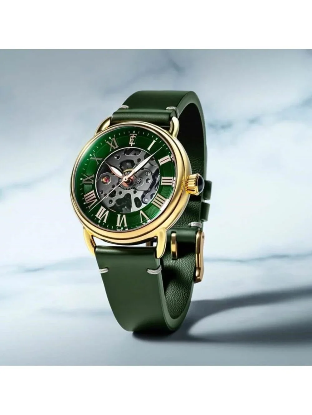 NWT Thomas Earnshaw Investigator Automatic Green Dial Men's Watch